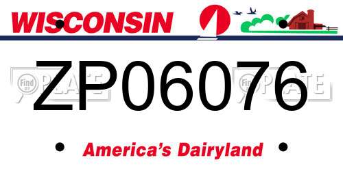 ZP06076 Wisconsin License Plate