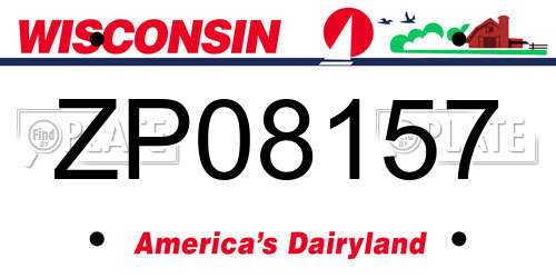 ZP08157 Wisconsin License Plate