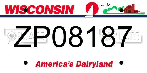 ZP08187 Wisconsin License Plate