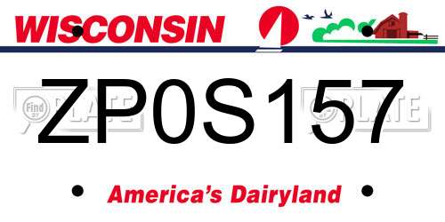 ZP0S157 Wisconsin License Plate