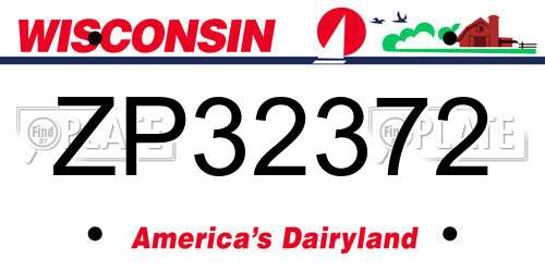 ZP32372 Wisconsin License Plate