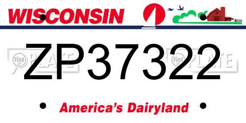 ZP37322 Wisconsin License Plate