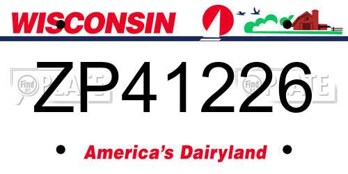 ZP41226 Wisconsin License Plate