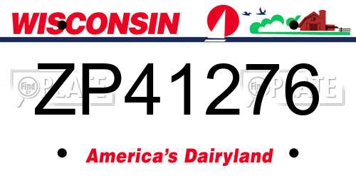 ZP41276 Wisconsin License Plate