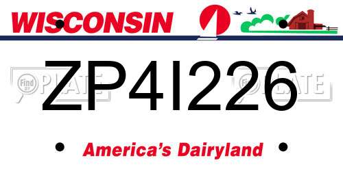 ZP4I226 Wisconsin License Plate