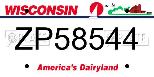 ZP58544 Wisconsin License Plate