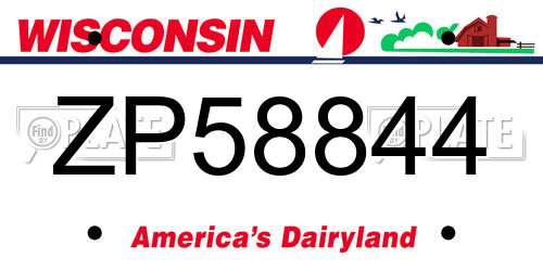 ZP58844 Wisconsin License Plate