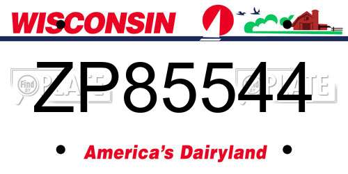 ZP85544 Wisconsin License Plate