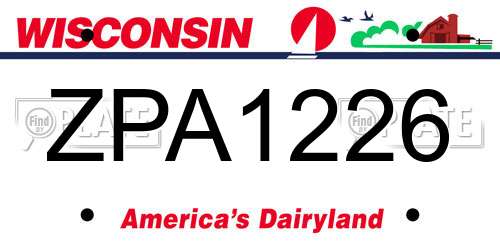 ZPA1226 Wisconsin License Plate