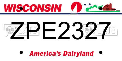 ZPE2327 Wisconsin License Plate