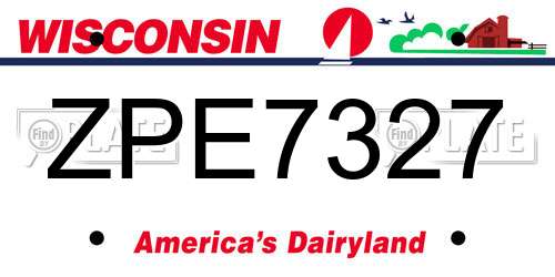 ZPE7327 Wisconsin License Plate