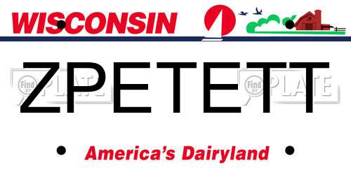 ZPETETT Wisconsin License Plate