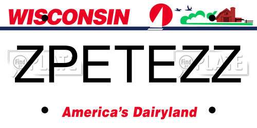 ZPETEZZ Wisconsin License Plate