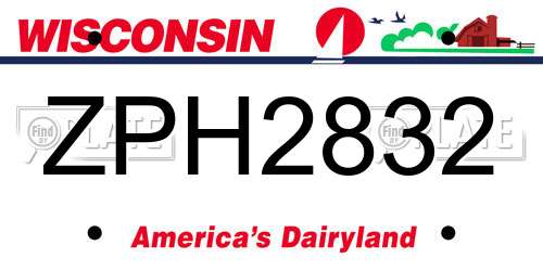 ZPH2832 Wisconsin License Plate