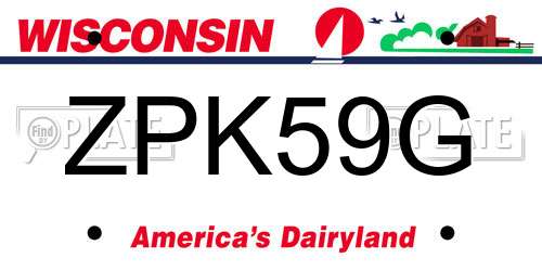 ZPK59G Wisconsin License Plate