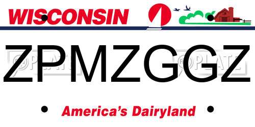 ZPMZGGZ Wisconsin License Plate