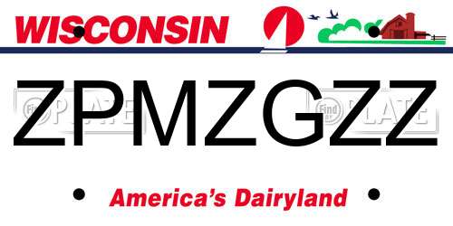 ZPMZGZZ Wisconsin License Plate