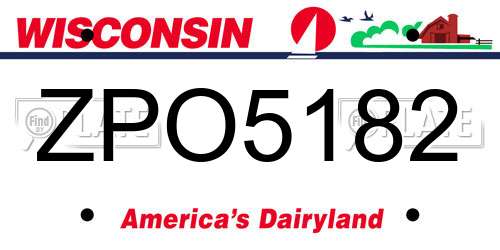 ZPO5182 Wisconsin License Plate