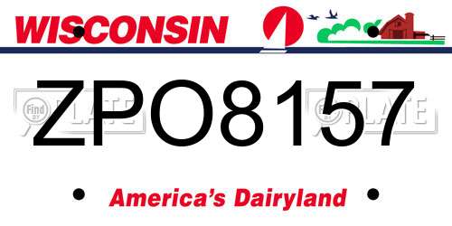 ZPO8157 Wisconsin License Plate