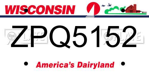 ZPQ5152 Wisconsin License Plate