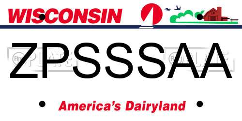 ZPSSSAA Wisconsin License Plate