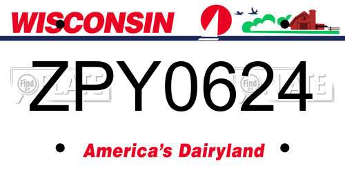ZPY0624 Wisconsin License Plate