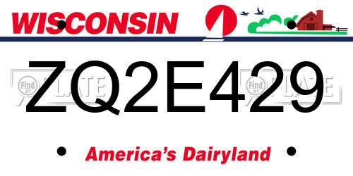 ZQ2E429 Wisconsin License Plate
