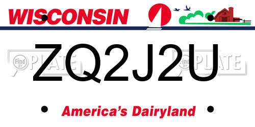 ZQ2J2U Wisconsin License Plate