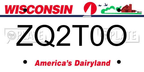 ZQ2T0O Wisconsin License Plate