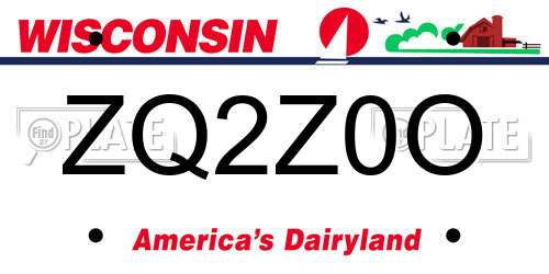 ZQ2Z0O Wisconsin License Plate