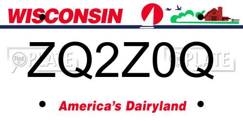 ZQ2Z0Q Wisconsin License Plate