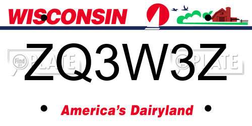 ZQ3W3Z Wisconsin License Plate