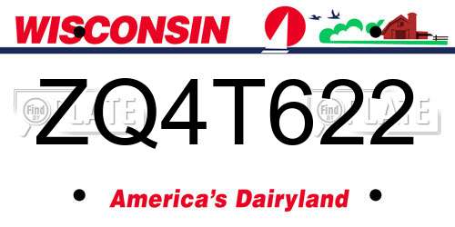 ZQ4T622 Wisconsin License Plate