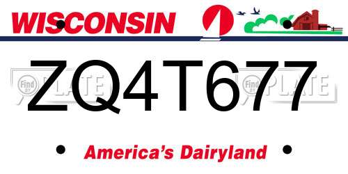 ZQ4T677 Wisconsin License Plate