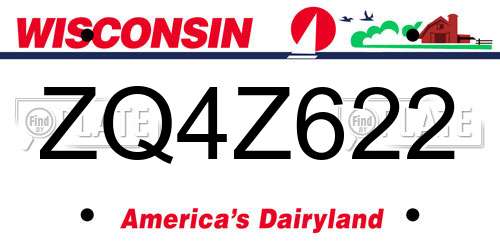 ZQ4Z622 Wisconsin License Plate
