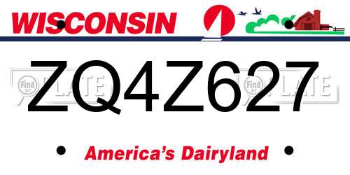 ZQ4Z627 Wisconsin License Plate