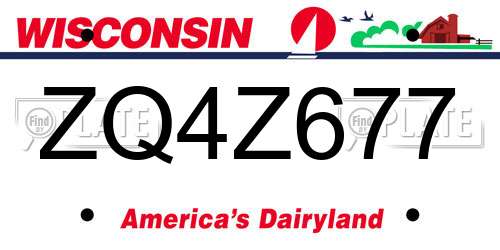 ZQ4Z677 Wisconsin License Plate