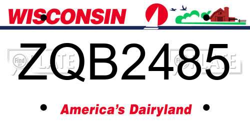ZQB2485 Wisconsin License Plate