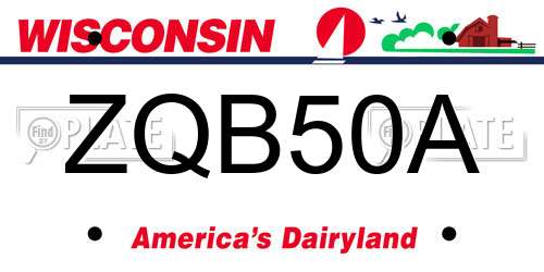 ZQB50A Wisconsin License Plate