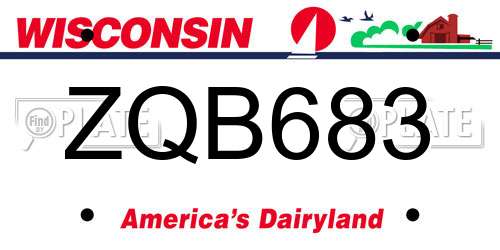 ZQB683 Wisconsin License Plate