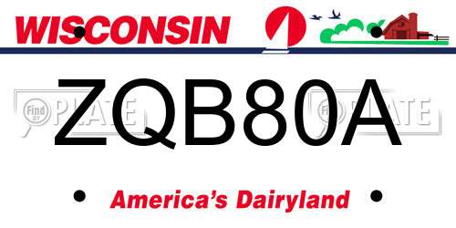 ZQB80A Wisconsin License Plate
