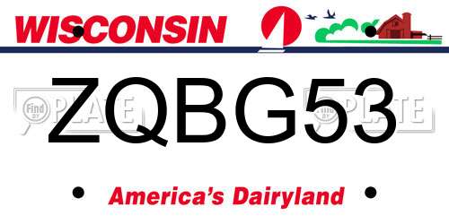 ZQBG53 Wisconsin License Plate