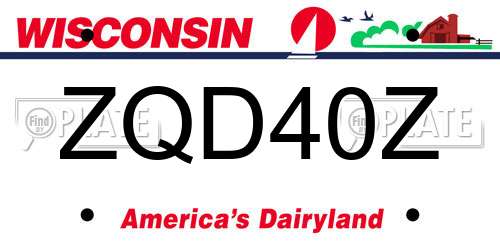 ZQD40Z Wisconsin License Plate