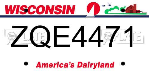 ZQE4471 Wisconsin License Plate