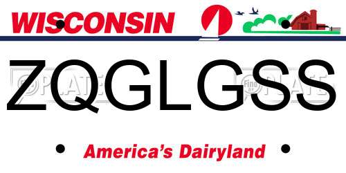 ZQGLGSS Wisconsin License Plate