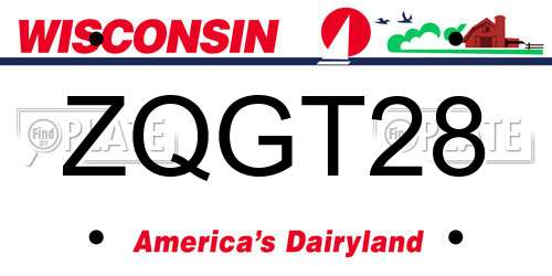 ZQGT28 Wisconsin License Plate