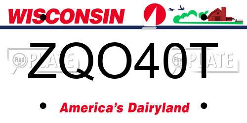 ZQO40T Wisconsin License Plate