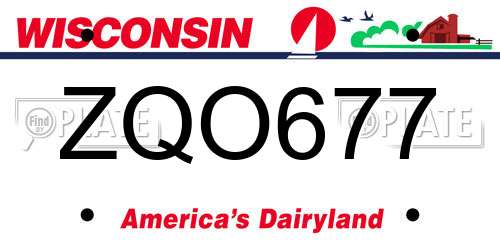 ZQO677 Wisconsin License Plate
