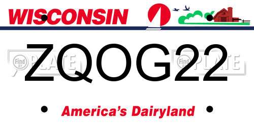 ZQOG22 Wisconsin License Plate