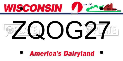 ZQOG27 Wisconsin License Plate